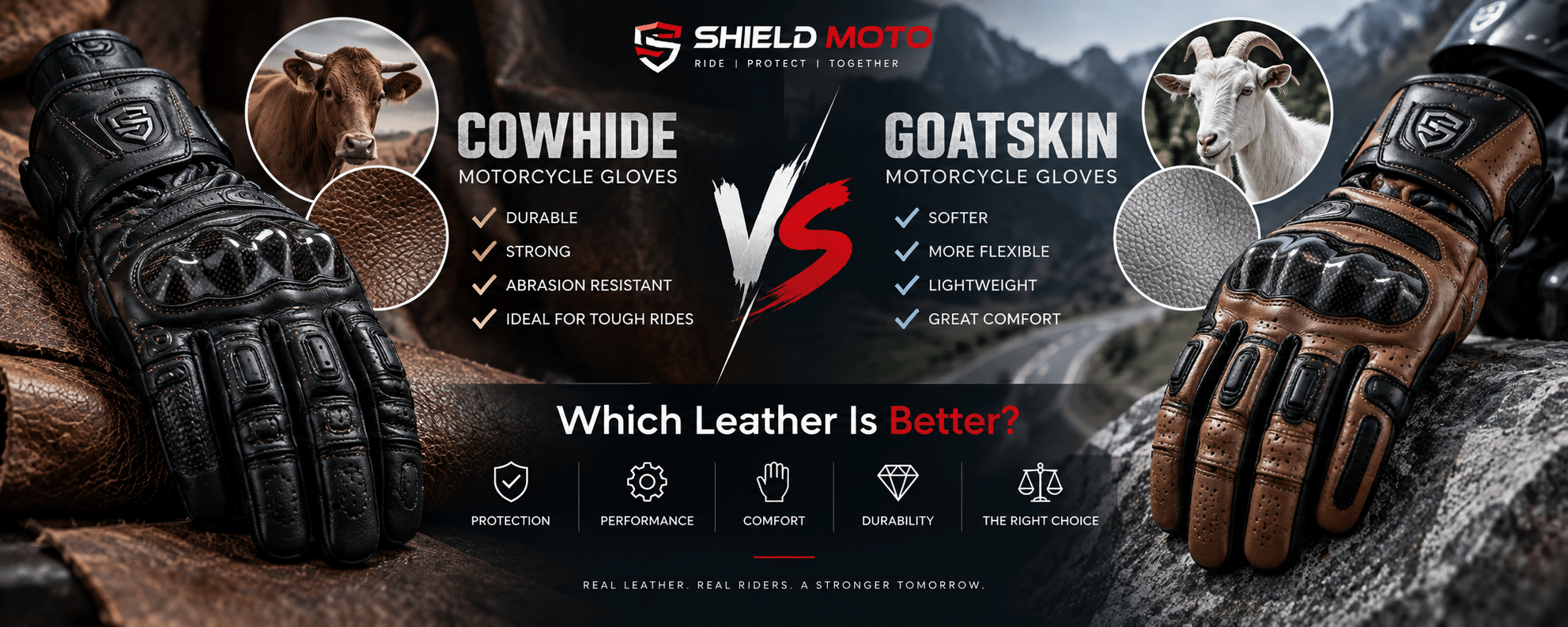 Cowhide vs Goatskin Motorcycle Gloves Which Leather Is Better
