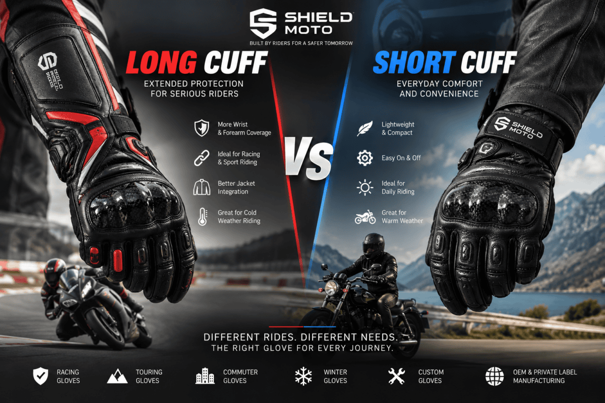 Long Cuff vs Short Cuff Motorcycle Gloves