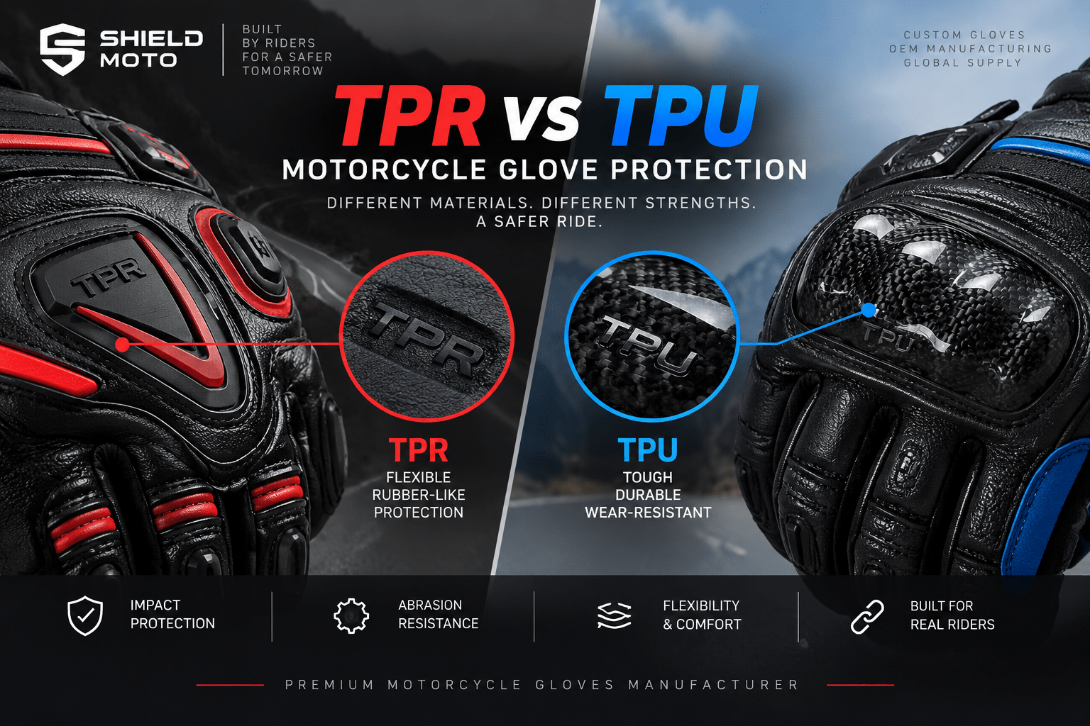 TPR vs TPU Motorcycle Glove Protection